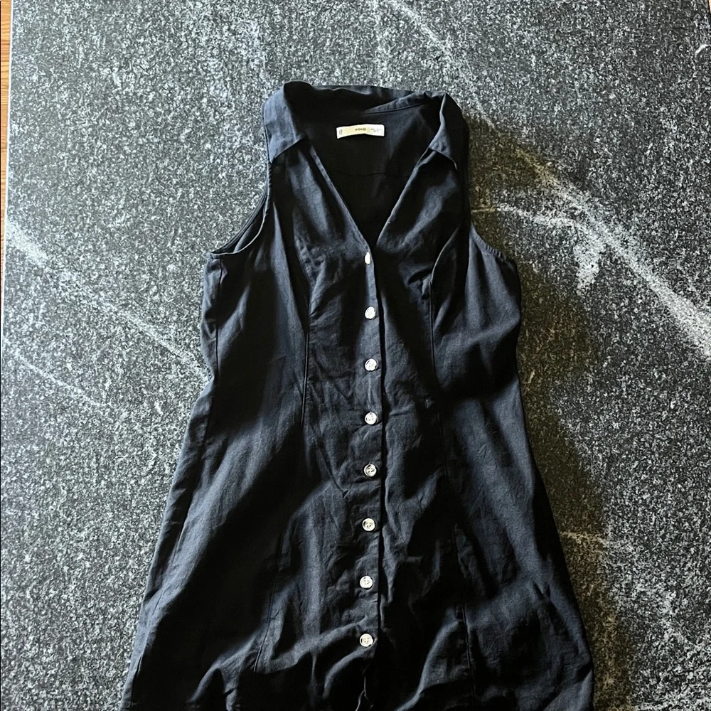 Linen Button-Up Dress - Picture 1 of 3